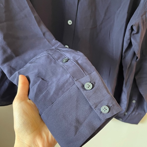 BODEN 100 % SILK Dark Blue Button-Up Shirt Size 20-22R- XL - Picture 4 of 6